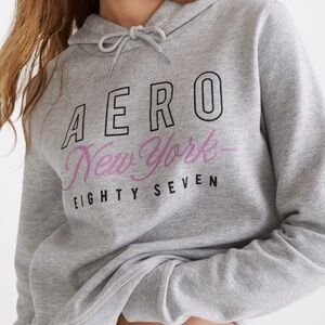 AERO New York Eighty‎ Seven Aeropostale Grey Hoodie Sweatshirt Womens XL